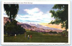 PALM SPRINGS, California CA ~Golfers THUNDERBIRD GOLF COURSE 1953 Linen Postcard