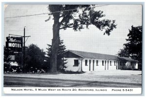 Rockford Illinois IL Postcard Nelson Motel 5 Miles West On Route 20 c1910's