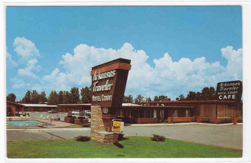 Arkansas Traveler Hotel Court Little Rock Arkansas Roadside America postcard