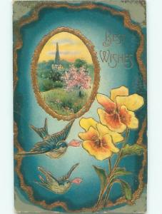 Divided-Back BIRDS SCENE Pretty Postcard AA9244