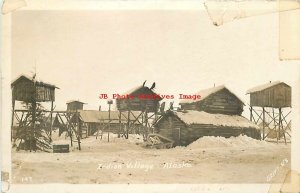 Native American Indian, RPPC, Village, Plank Houses, Alaska, Griffin's No 147