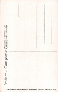 B191 New Year Greetings Medieval Guard blows Horn holds Flag Art postcard