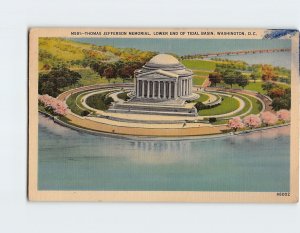 Postcard Thomas Jefferson Memorial, Lower End Of Tidal Basin, Washington, D. C.