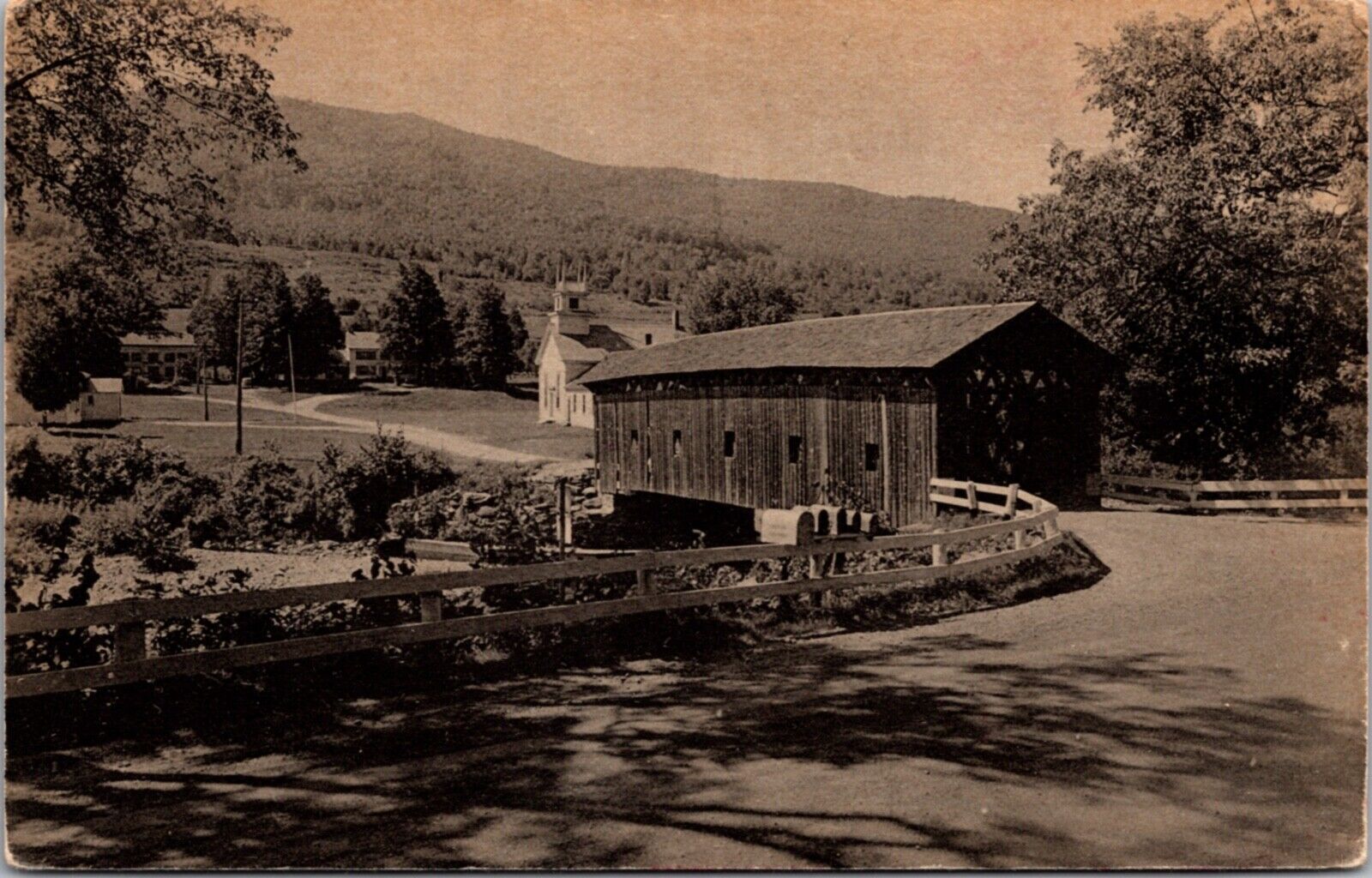 PC The Green at West Arlington, Vermont Norman Rockwell Home Left of