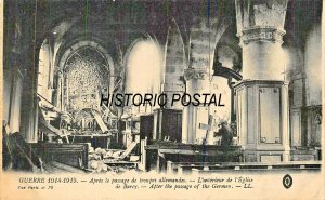 GUERRE 1914-1917 AFTER THE PASSAGE OF GERMAN TROOPS~EGLISE de BARCY-WW1 POSTCARD