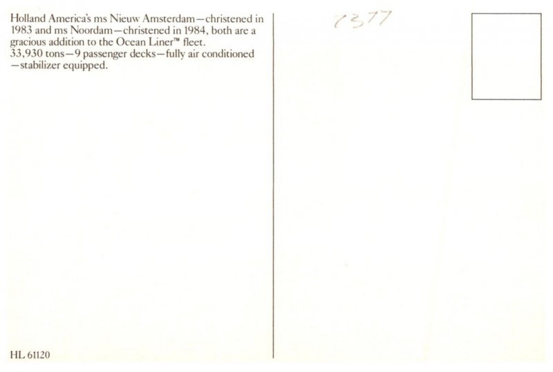 Holland America's M/S  Amsterdam