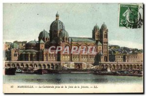 Old Postcard Marseille La Cathedrale taking the Jetee La Joliette