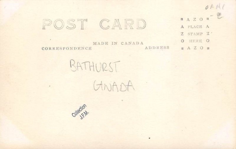 Bathurst, Canada Real Photo Pool Billiards Carte Postale writing on back 