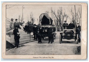 Governor Folk Jefferson City MO Ezra Meeker Oregon Trail Wagon Oxen Postcard