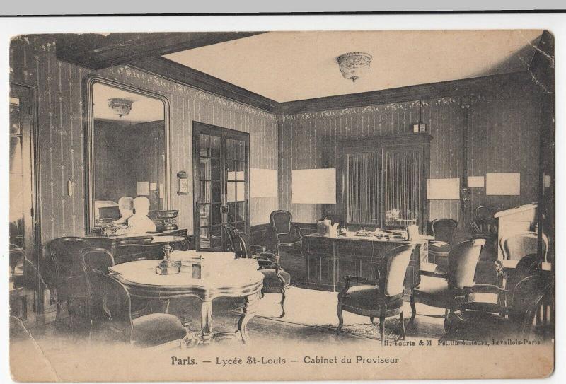 France; Paris, Lycee St Louis, Headmaster's Room PPC Tourte & Petitin, Unposted 