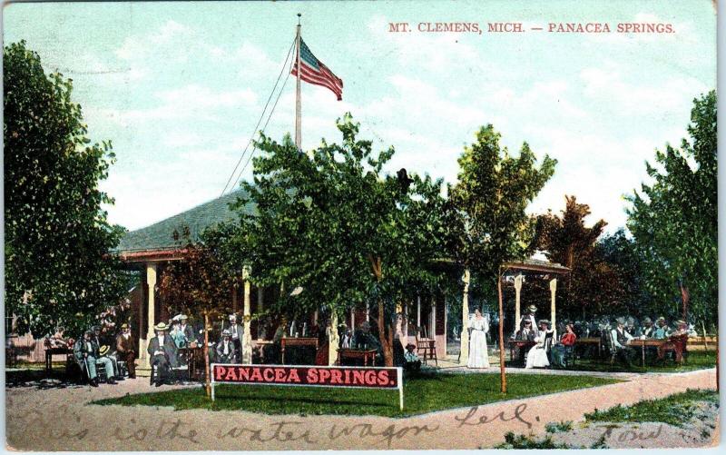 MT CLEMENS, MI Michigan    PANACEA  SPRINGS   1908  Postcard