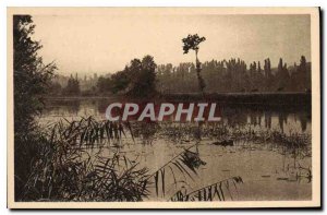 Old Postcard The Limousin Region Landscape Study on the banks of the Dordogne