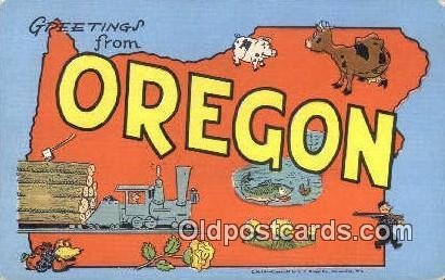 Oregon, USA Large Letter Town Unused 