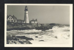 RPPC PORTLAND MAINE PORTLAND HEAD LIGHT LIGHTHOUSE REAL PHOTO POSTCARD