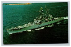 Vintage 1960's Navy Postcard USS Truxtun Nuclear Powered Guided Missile Frigate