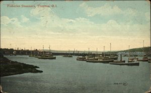 Tiverton RI Fisheries Steamer Boats c1910 Postcard