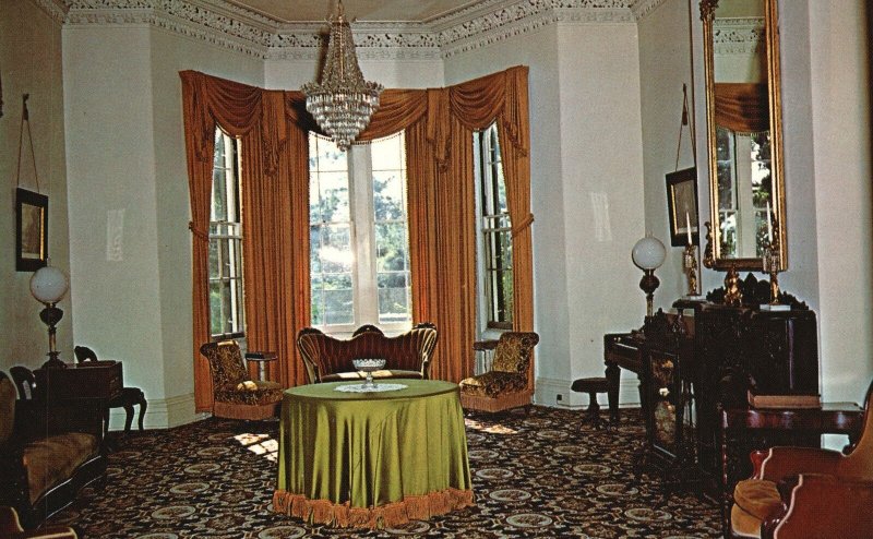 Vintage Postcard Hillforest Mansion Family Sitting Room Victorian Aurora IND