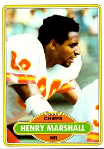 1980 Topps Football Card Henry Marshall WR Kansas City Chiefs sun0383
