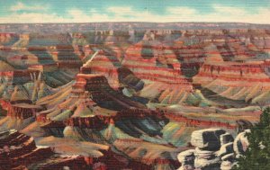 Vintage Postcard 1930's View From El Tovar Hotel Grand Canyon Arizona AZ