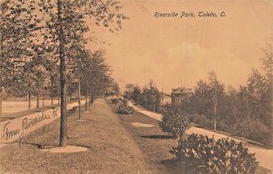 TOLEDO OHIO~RIVERSIDE PARK~1907 BROWN EAGER & HULL SEPIA PHOTO POSTCARD