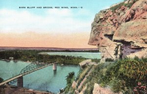 Vintage Postcard Barn Bluff & Bridge Rock Formations Red Wing Minnesota E. C. K.