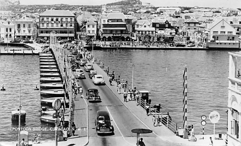 Pontoon Bridge Real Photo Curacao, Netherlands Antilles Unused 