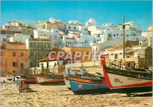 Postcard Modern Albufeira Portugal Beach and Old Town des Pecheurs