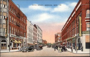 Meridian Mississippi MS Fifth Street Scene Vintage Postcard