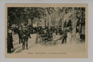 France - Paris. Goat-Pulled Carriages on the Champs-Elysees