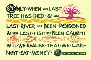 Cree We Cannot Eat Money Native American Quote Postcard #2