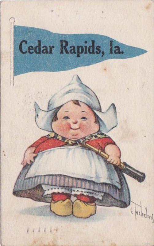 Iowa Cedar Rapids Dutch Girl 1917 Pennant Series
