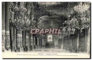 Paris Postcard Old L & # 39opera Garnier The grand foyer