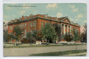 Salina High School Salina Kansas 1911 postcard