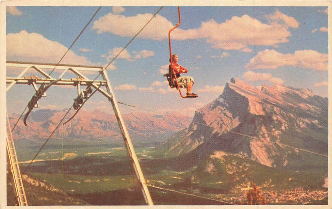 Vintage Banff Chair Lift Mt Norquay Mt Rundle P247 Canada Alberta