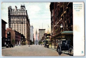 Philadelphia Pennsylvania Postcard Broad Street Locust Street c1905 Raphael Tuck