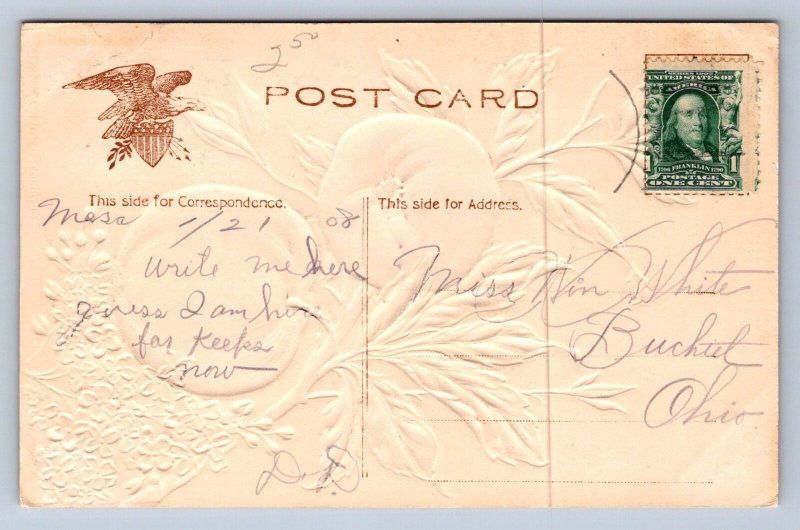 K2/ Mesa Washington Postcard c1910 Glitter Greetings from Mesa  68