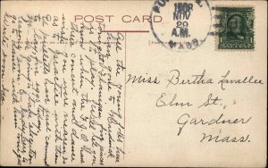 Lion Gets Ready to Eat Scared Hunter Hunting Comic c1910 Vintage Postcard