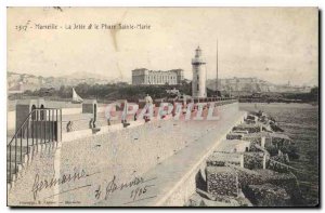 Old Postcard Marseille la Jetee and Lighthouse St. Mary