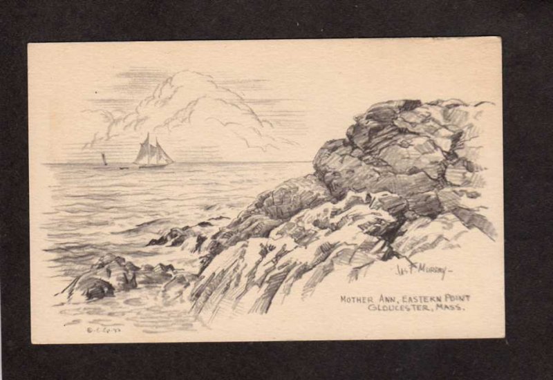 MA Mother Ann Eastern Point Gloucester Mass Massachusetts Postcard Artist Sketch