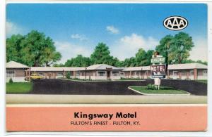 Kingsway Motel US 45 W Fulton Kentucky postcard