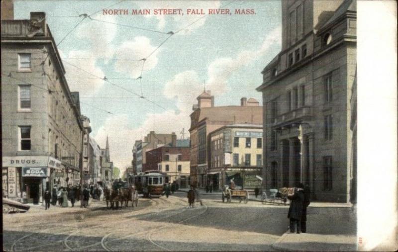 Fall River MA North Main Street c1910 Postcard #9 