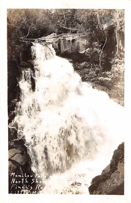 Manitou River Falls Real Photo - Little Marais, Minnesota MN  