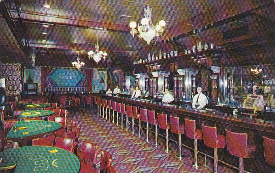 Nevada Las Vegas Interior Golden Nugget Gambling Hall and Restaurant 1957