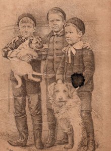1880s W.D. Worden & Co. Toilet & Laundry Soaps Children & Cute Dogs F90