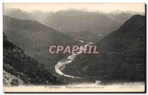 Old Postcard Lourdes Vallee d & # 39Argeles Taking Pic du Jer