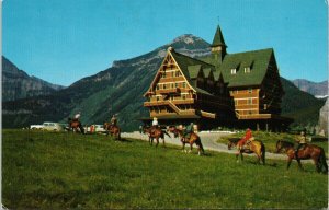 Prince of Wales Hotel Waterton Lakes Alberta AB Horseback Riding Postcard H7
