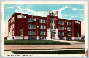 K49/ Sapulpa Oklahoma Postcard c1910 New High School Building 202