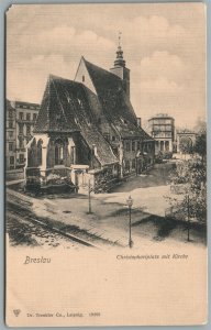 WROCLAW POLAND THE CHURCH BRESLAU GERMANY ANTIQUE POSTCARD