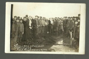 Millersburg MINNESOTA RP c1910 SEINE FISHING nr Northfield Faribault GHOST TOWN