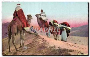 Postcard Old Algeria Scenes and types North Africa Caravan in the desert